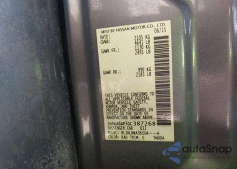 2016 Nissan Maxima 3.5 Platinum from USA, damaged, VIN 1N4AA6AP3GC387268